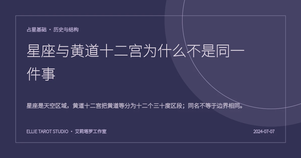 星座与黄道十二宫为什么不是同一件事