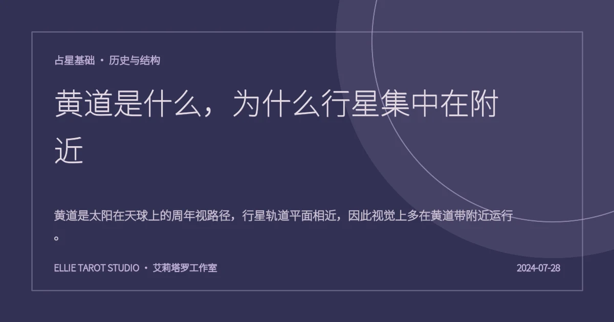 黄道是什么，为什么行星集中在附近