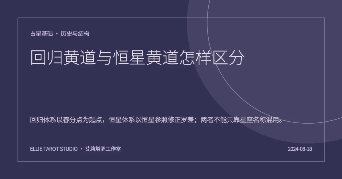 回归黄道与恒星黄道怎样区分