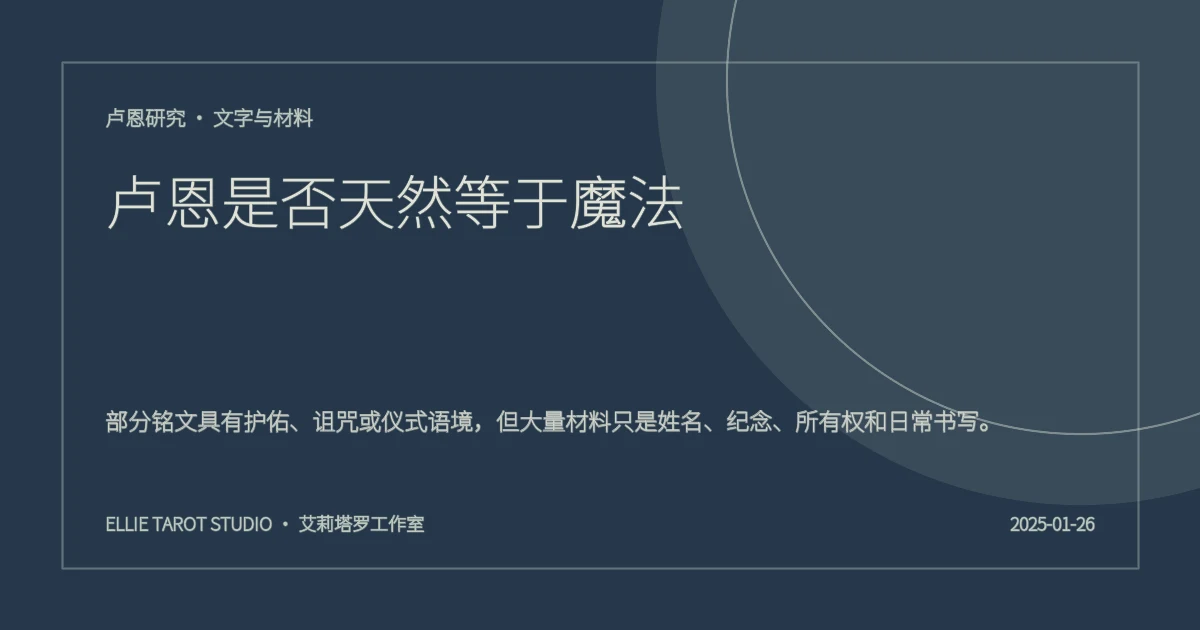 卢恩是否天然等于魔法