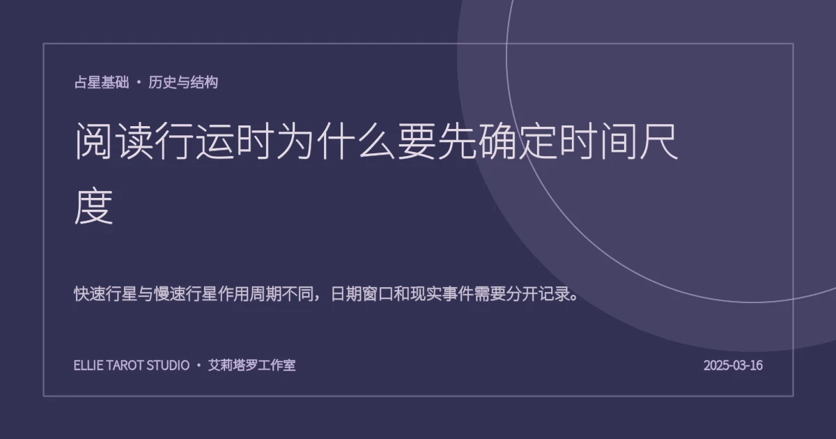 阅读行运时为什么要先确定时间尺度