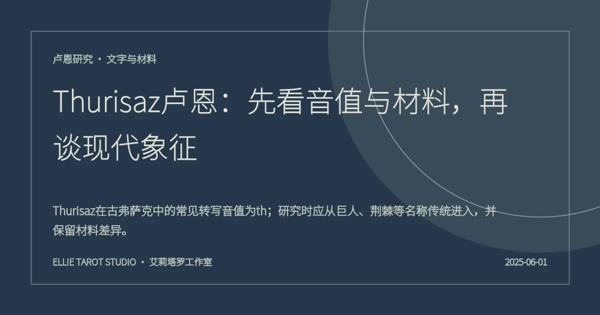 Thurisaz卢恩：先看音值与材料，再谈现代象征