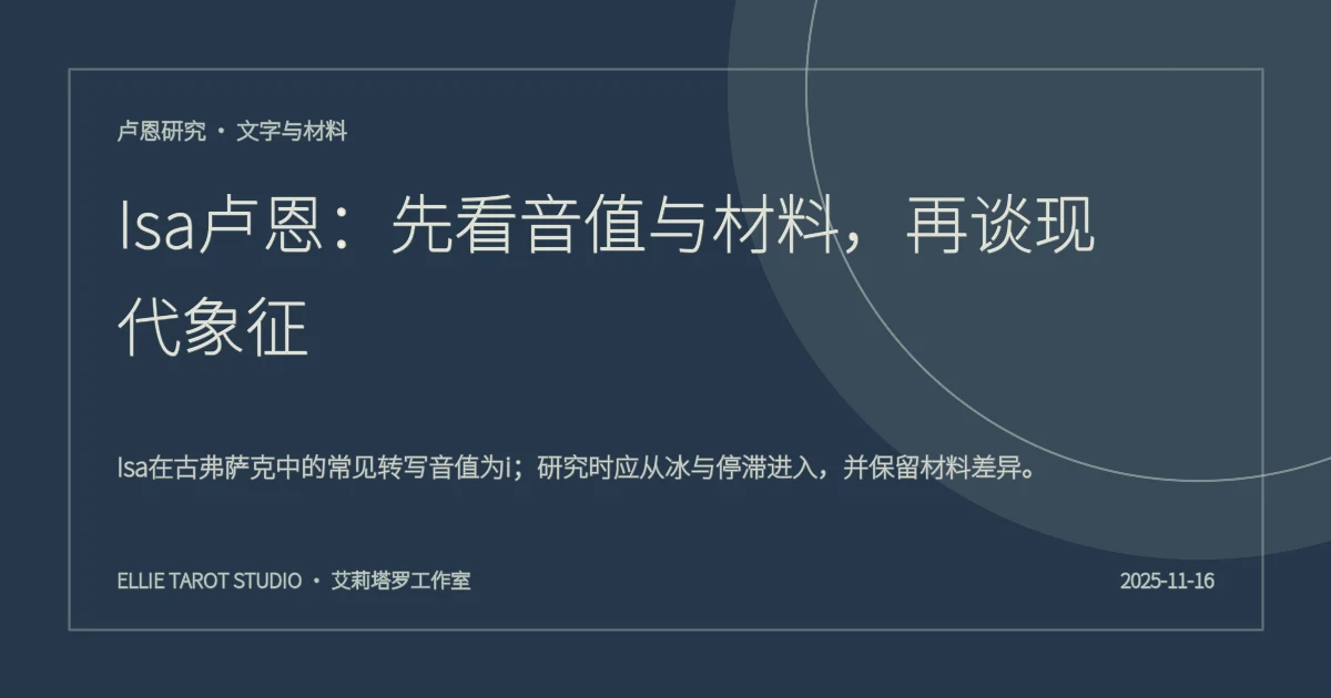 Isa卢恩：先看音值与材料，再谈现代象征