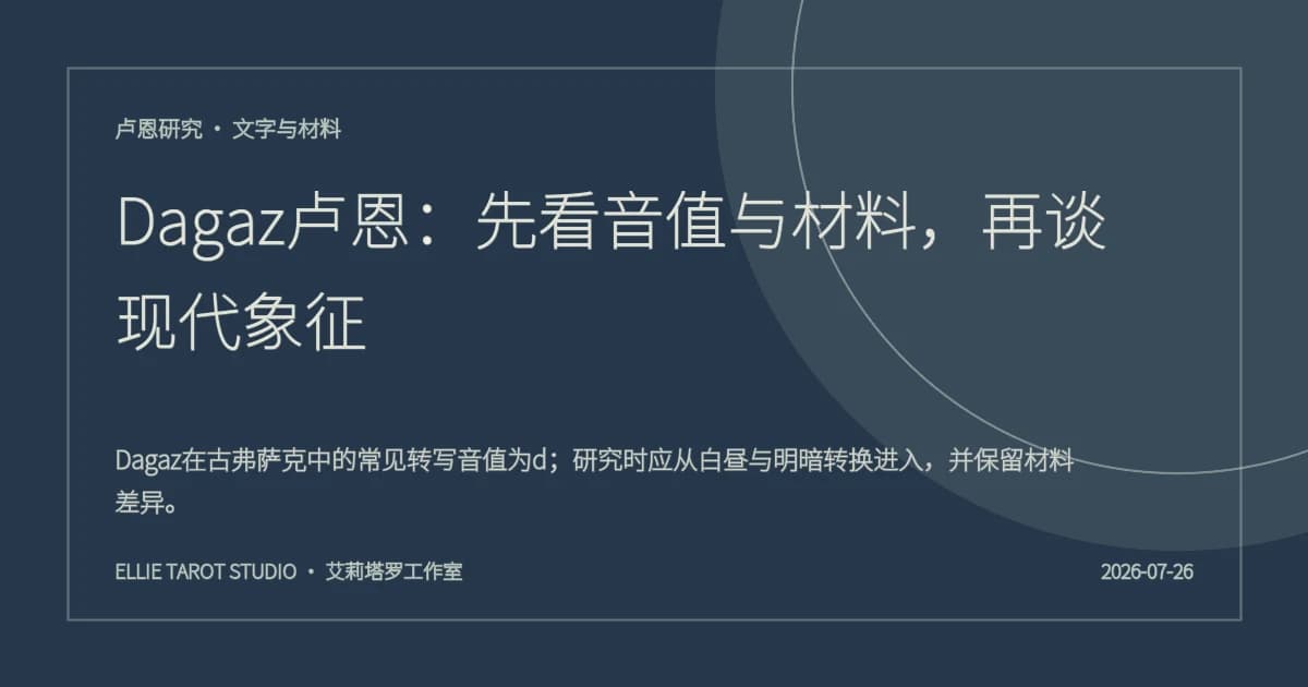 Dagaz卢恩：先看音值与材料，再谈现代象征